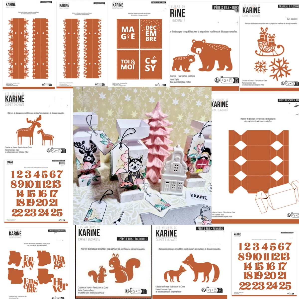 

Christmas 2025 Sleigh Snowflakes Cracker Box Fir Tree Borders Bear Metal Cutting Dies for DIY Making Card Scrapbook Decoration