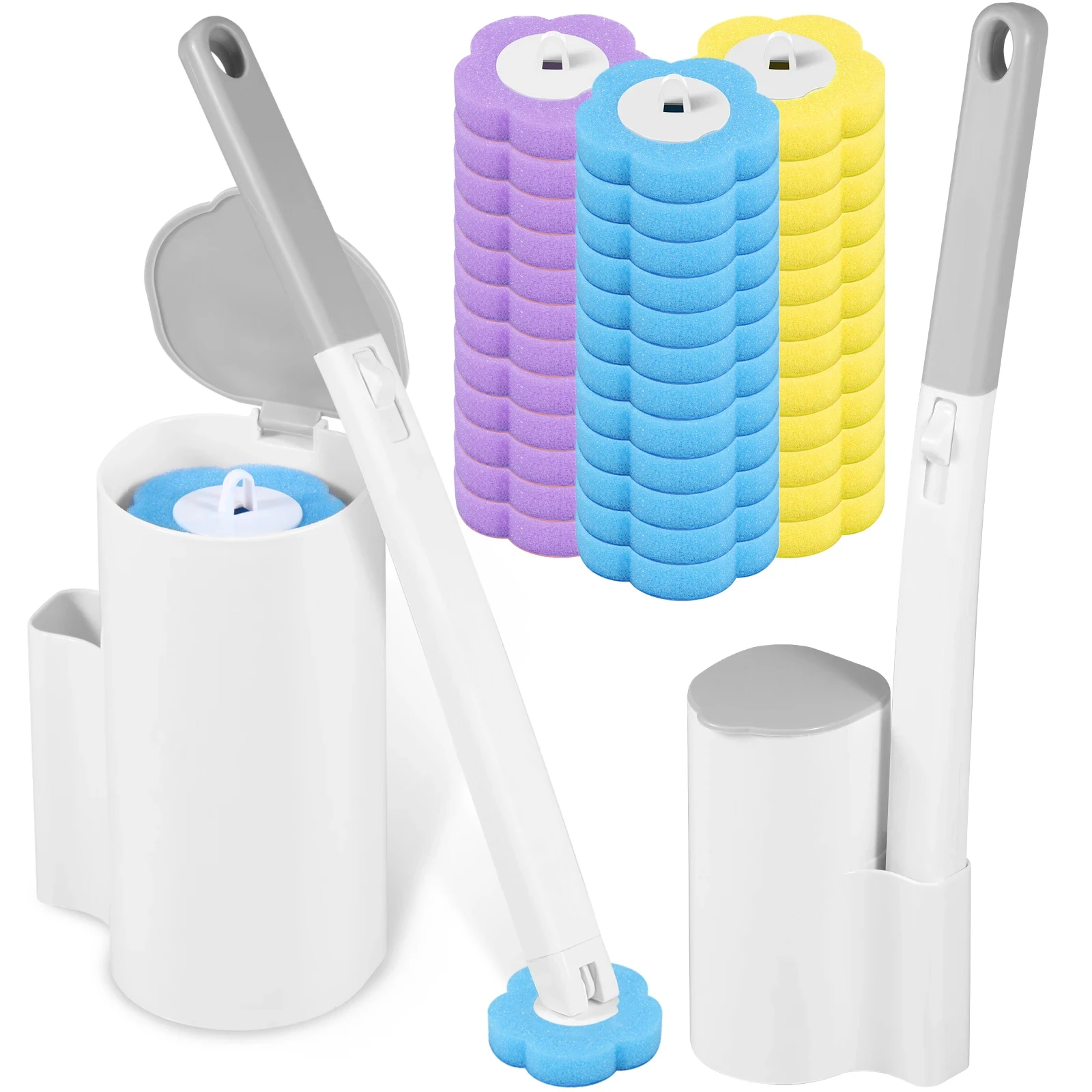 Toilet Brush Disposable Replacement Head Cleaning Kit Toilet Bowl Brush Long Handle Home Wc Accessories Tool