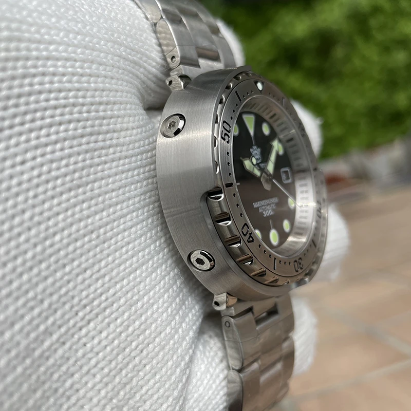 STEELDIVE Men Diver Watch 47.5mm Tuna Automatic Mechanical Wristwatch 30ATM Waterproof C3 Luminous NH35 Steel Bezel Military