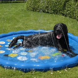 100/170cm Children's Toys Water Spray Mat PVC Thickened Pet Bath Inflatable Pool Bath Outdoor Games Dog Toys