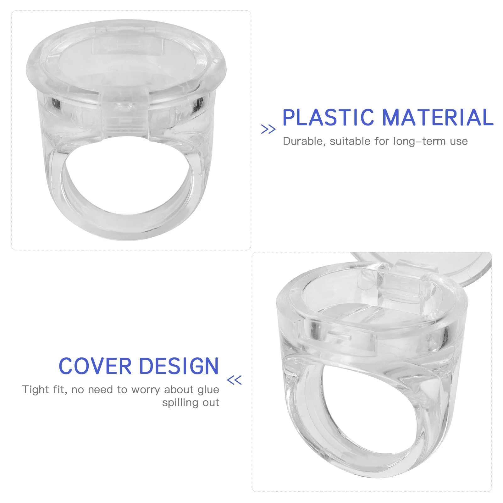

5 Pcs Transparent Coloring Cup Pigment Cups Accessories Easy to Holder Plastic Rings Ink