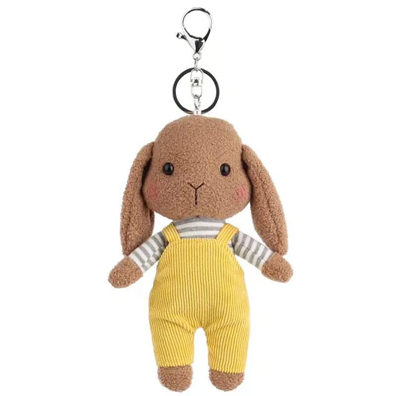 Kate Rabbit Plush Keychain Kawaii Animals Toy Pendant Car Keychain Cute SchoolBag Accessories Boy Girl Couple Plushie Keyring