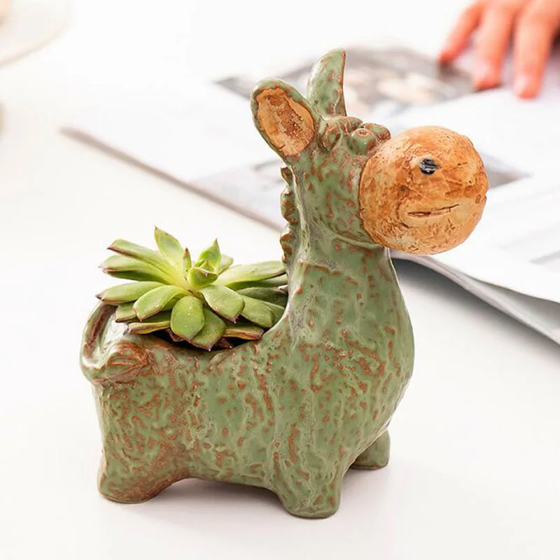 

Мультфильм Забавный Осел Животный Дизайн Цветочный Горшок Сад Сочные Растения Горшок Ваза Декор Балкона Офис Настольные Украшения Ваза