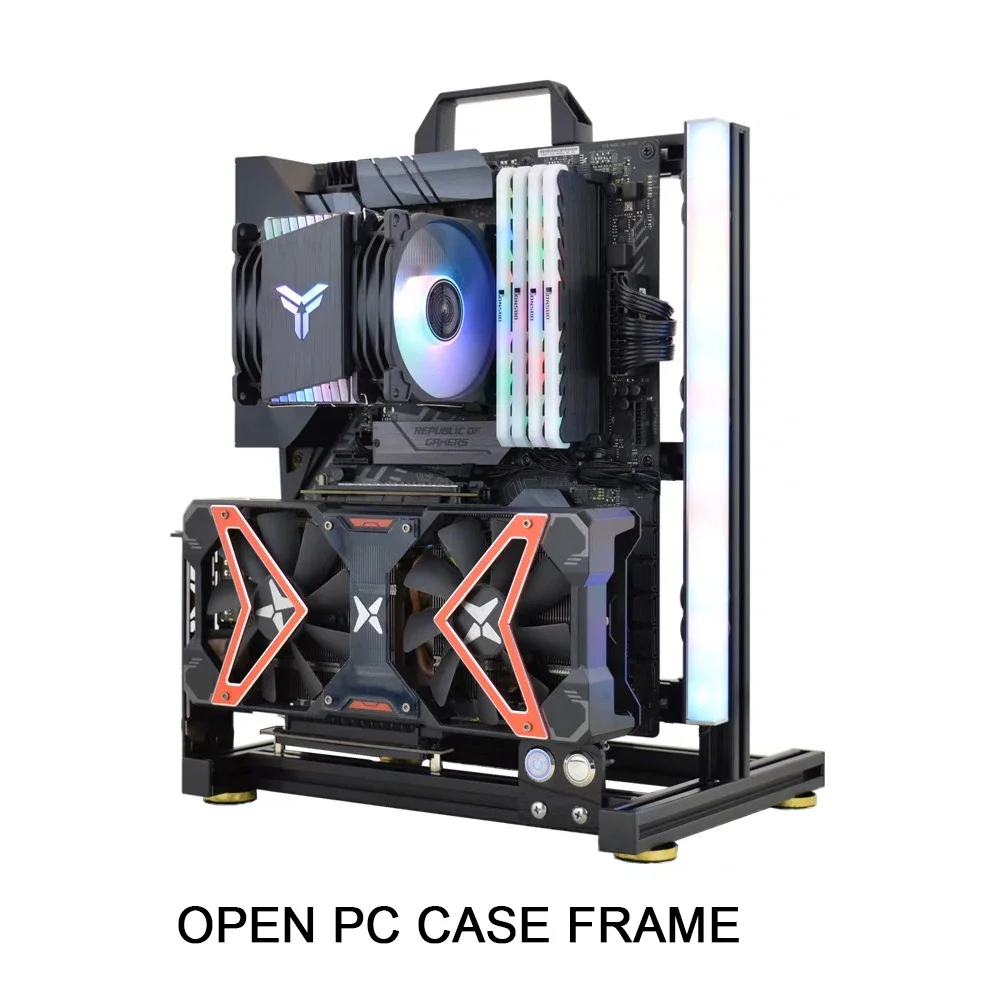 

DIY Open Chassis Rack,ITX MATX ATX Creative Gamer Cabinet,MOD Vertical Desktop Computer Case Frame R,Water Cooler Gamer