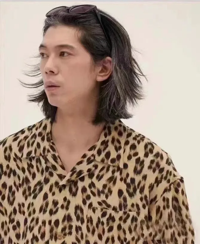 2024 Visvim japonés hombres y mujeres Casual hawaiano estampado de leopardo manga corta Cardigan camisa TX1209