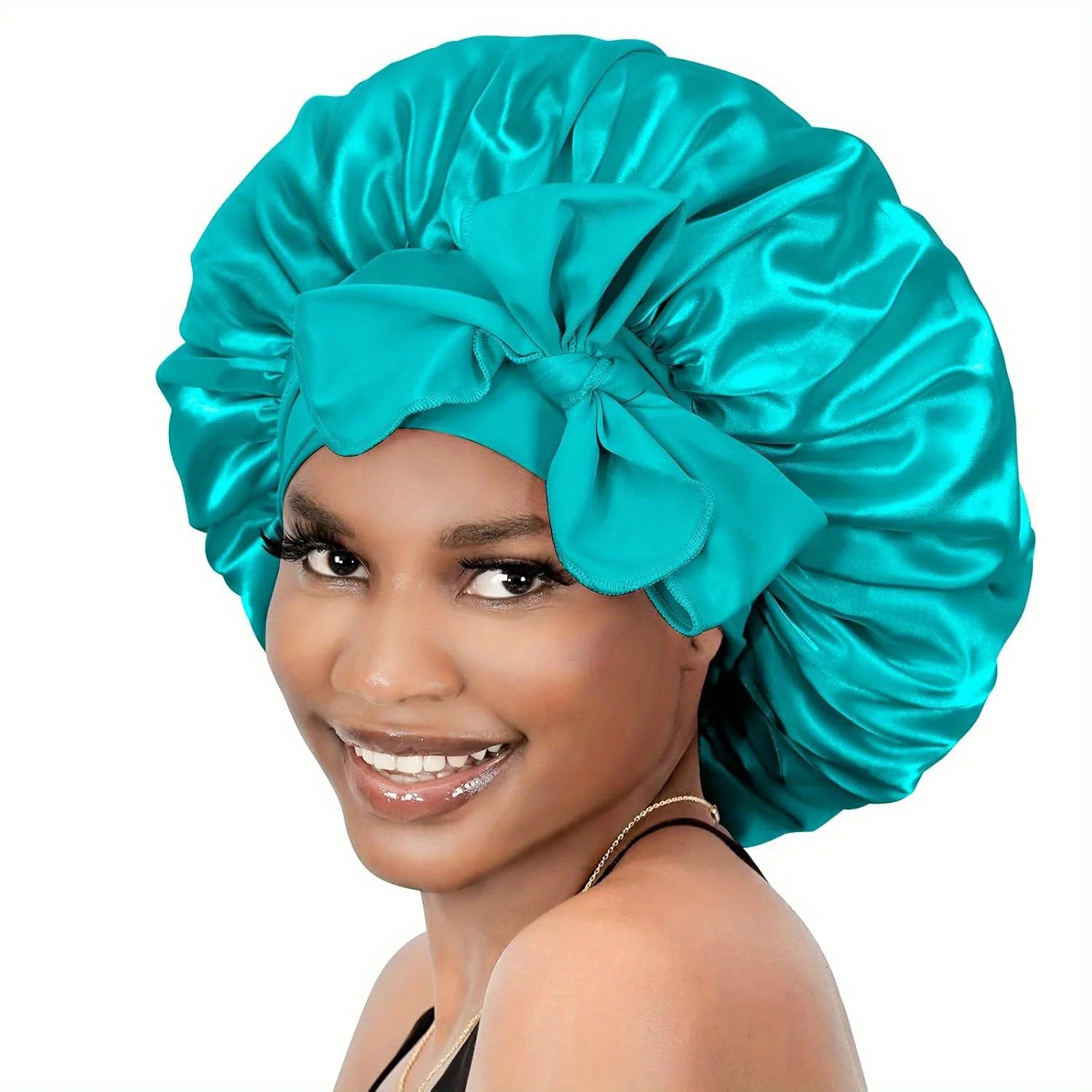 1pc Bonnet Queen Silk Satin Sleep Bonnet for Women  - Breakage Reducing Scarf Wrap for Curly Hair