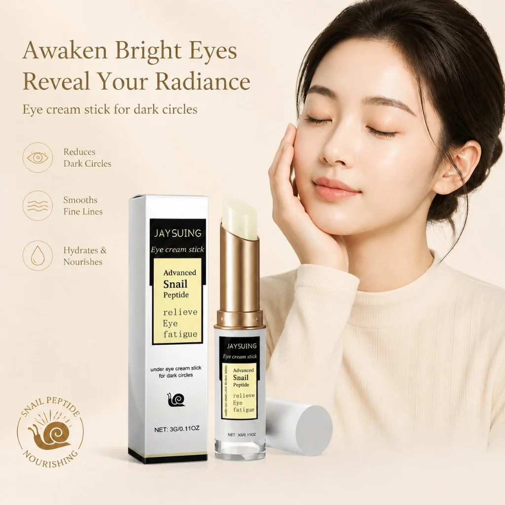 Snail Peptide Eye Stick Portable Under Eye Balm Relieve Fatigue Fade Dark Circles Smooth Fine Lines Daily Moist Travel Eye Care