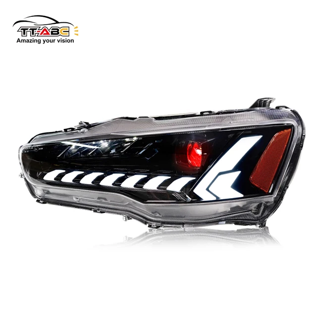 

TT-ABC New Design LED Headlights Front Lamp 2010-2016 Sequentail Light for Lancer Ex Evo CF/CJ