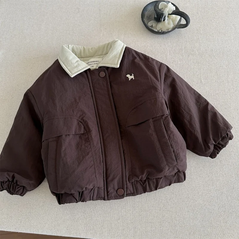 Dicke warme Winterjacke für Kinder, Jungen und Mädchen, Cartoon-Baseballjacke, Herbst-Outwear, Sportliche Freizeitkleidung, Neu – Detail 1