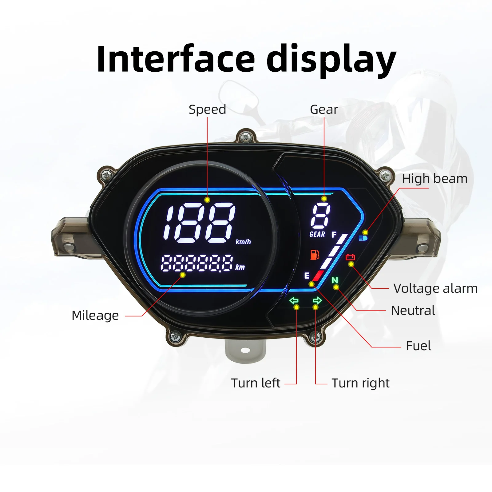 Compteur de vitesse FW110 Compteur de code ZS110-9 pour tableau de bord SMASH115-FI pour moto SMASH115-FI INClifMENT numérique pour U8 Changdi