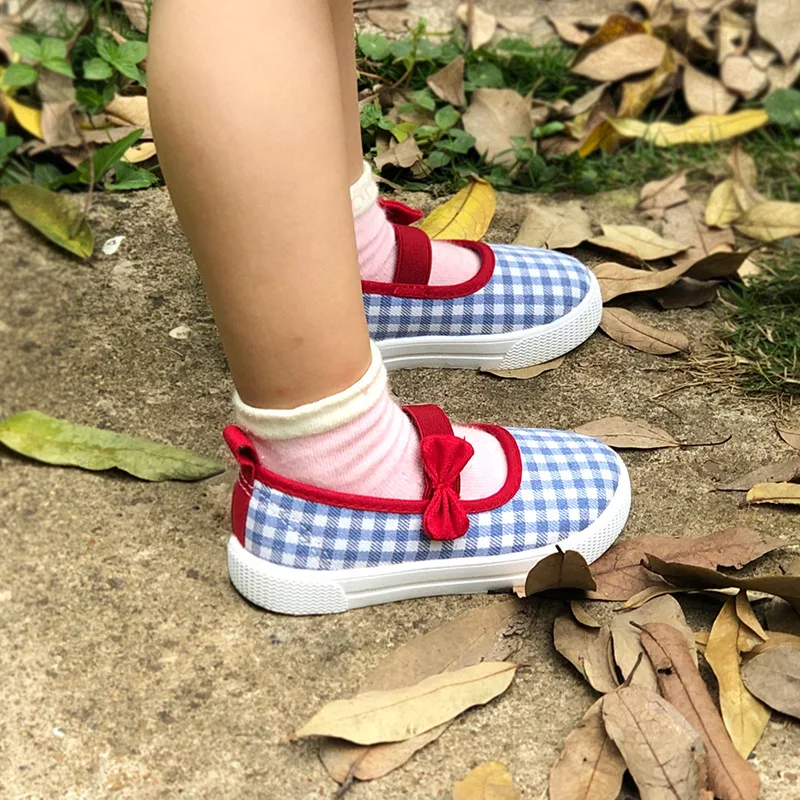 tenis Girls Canvas Shoes Cute Bowtie Sneakers Casual Girls\' Shoes Soft Sole Baby Shoes Shallow Cut Shoes Kids Shoes zapatillas