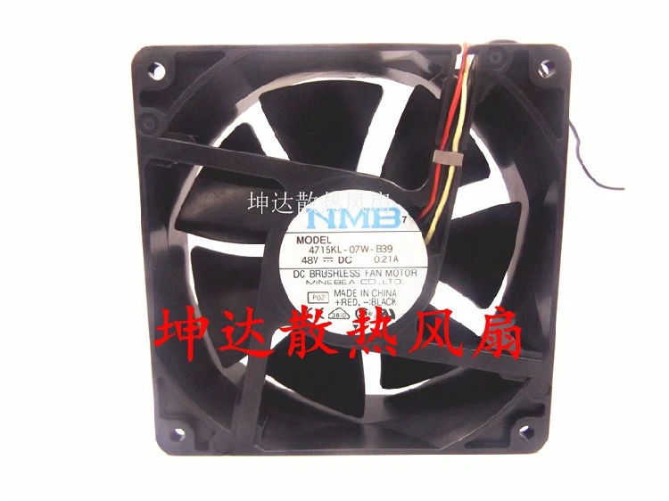 NMB-MAT 4715KL-07W-B39 F02 DC 48V 0.21A 120x120x38mm 3-Wire Server Cooling Fan