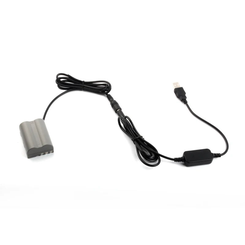 USB Power Regulator Cable with EN-EL3E Dummy Battery Compatible with Nikon D50 D80 D70 D90 D300 D70S