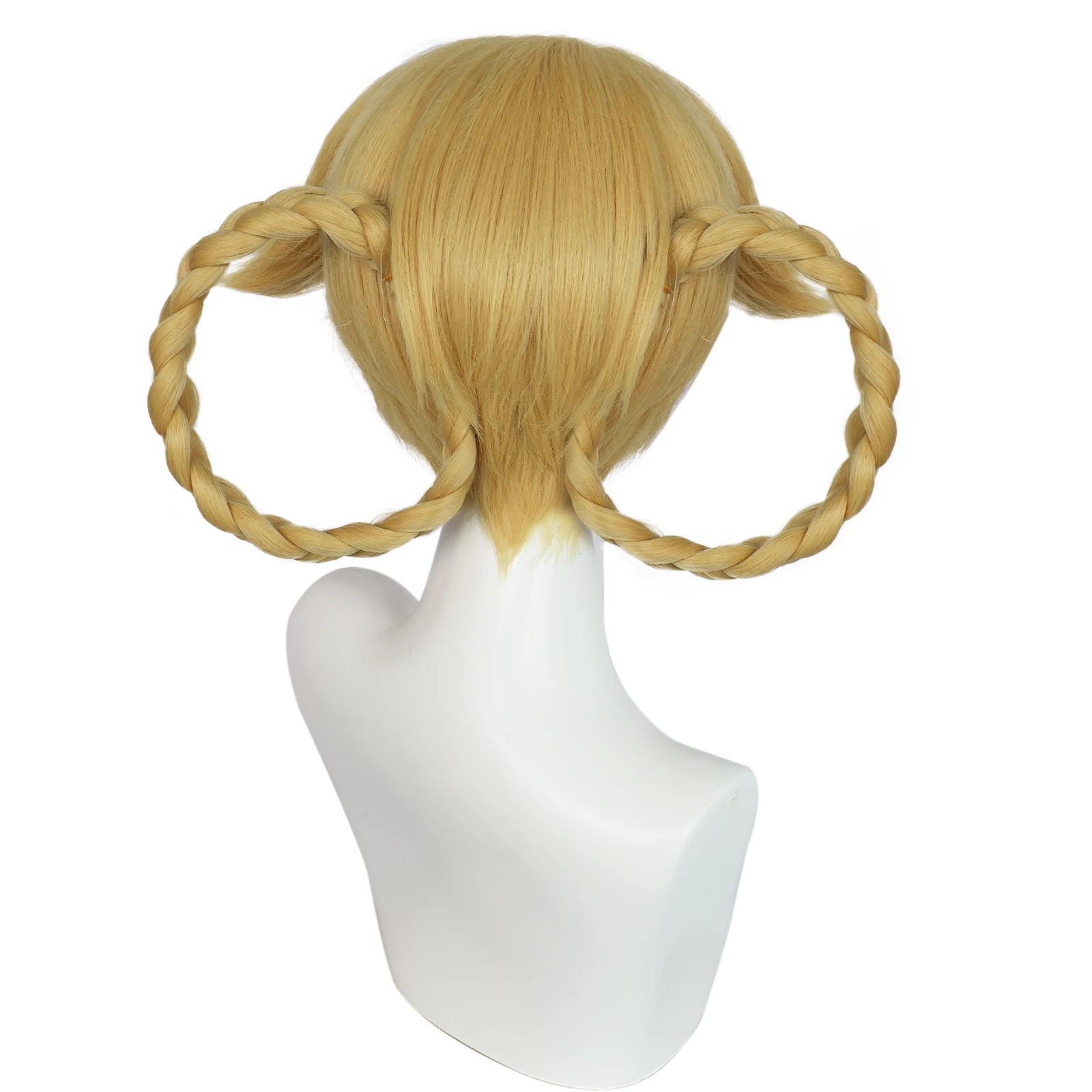 Blonde Anime Cosplay Wig with Pre-Styled Braided Loops, Heat Resistant Synthetic Hair Wig for Women, Halloween Party Wig