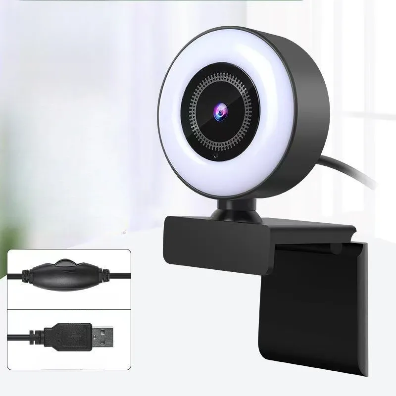 2K 1080P Portable Full HD Webcam PC Laptop Auto Focus Webcam Live Streaming Flexible with Microphone Live Broadcast