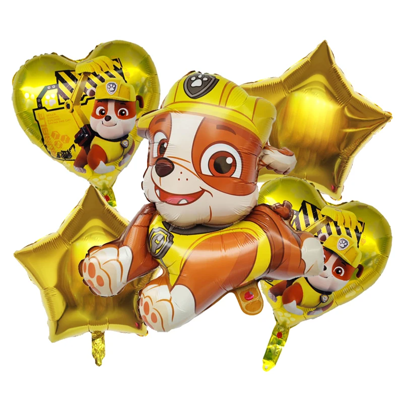 5pcs Paw Patrol Balloon Set Skye Rubble Chase Cartoon Aluminum Foil Balloon Party Decoration Props Toy Anime Birthday Party