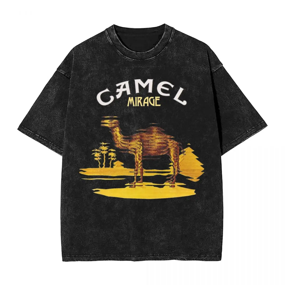 

Washed T Shirt Camels Band Hip Hop Vintage T-Shirt Street Streetwear Short Sleeve Summer Tops Tees for Men Women