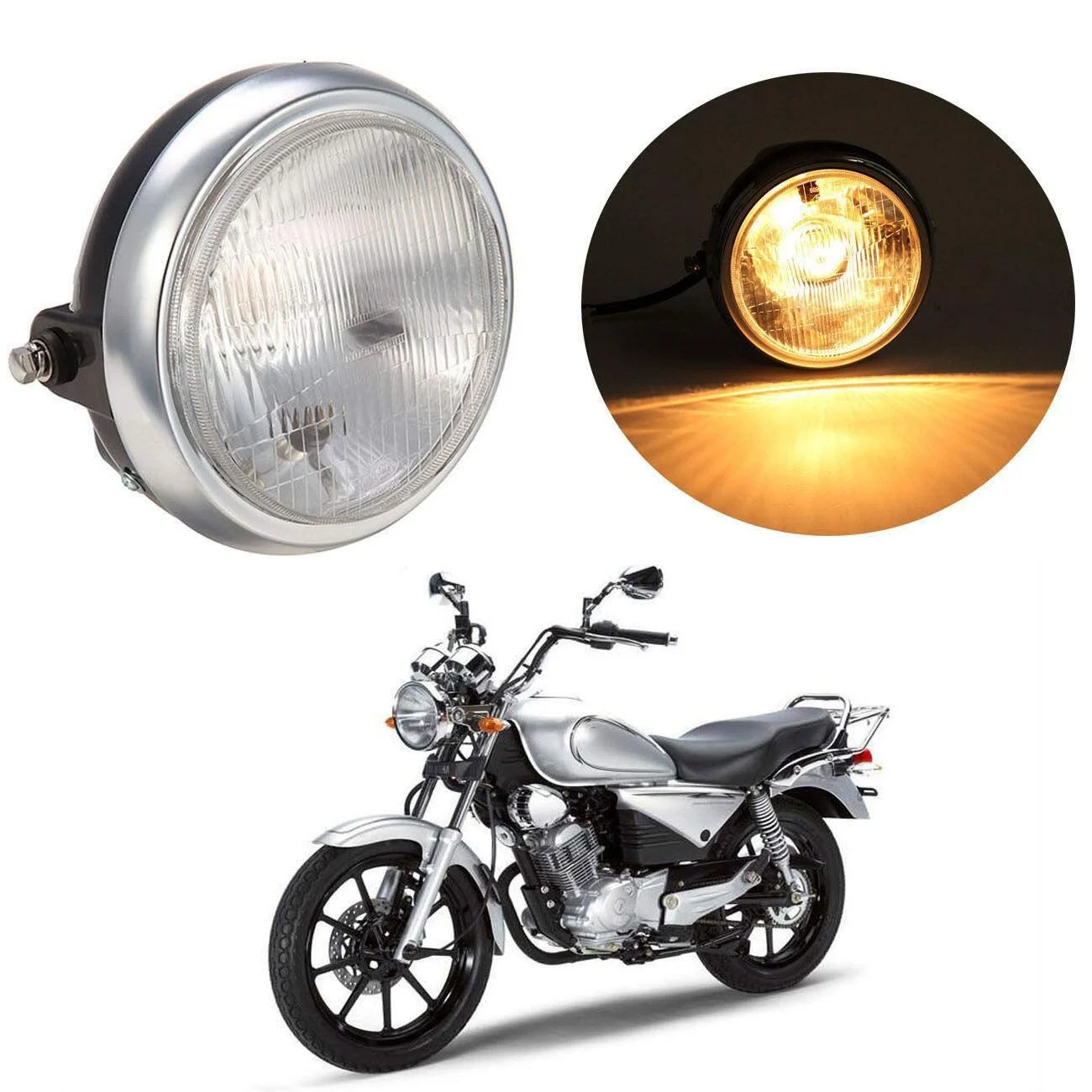 7 Inch Motorcycle Round Front Headlight Head Light Lamp head light lamp for Yamaha YBR125 YBR 125 2002-2013