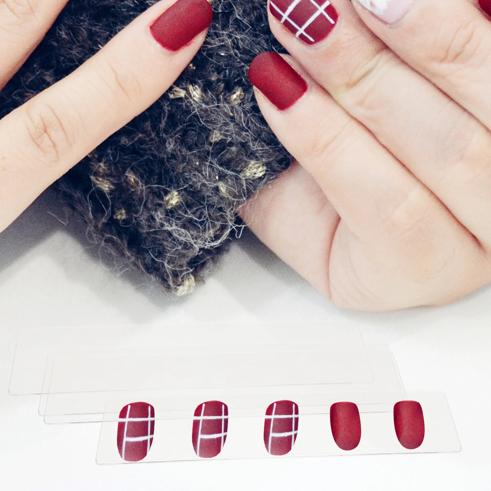 

150Pcs Nail Art Display Boards Transparent Acrylic Manicure Strips Portable Nail Salon Display Tools Practice Holder