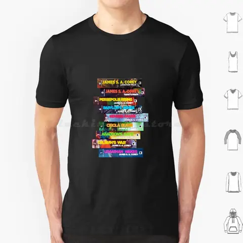 The Expanse Books Stack T Shirt Big Size 100% Cotton The Expanse The Expanse Series Scifi Books Epic Scifi Book Stack Book