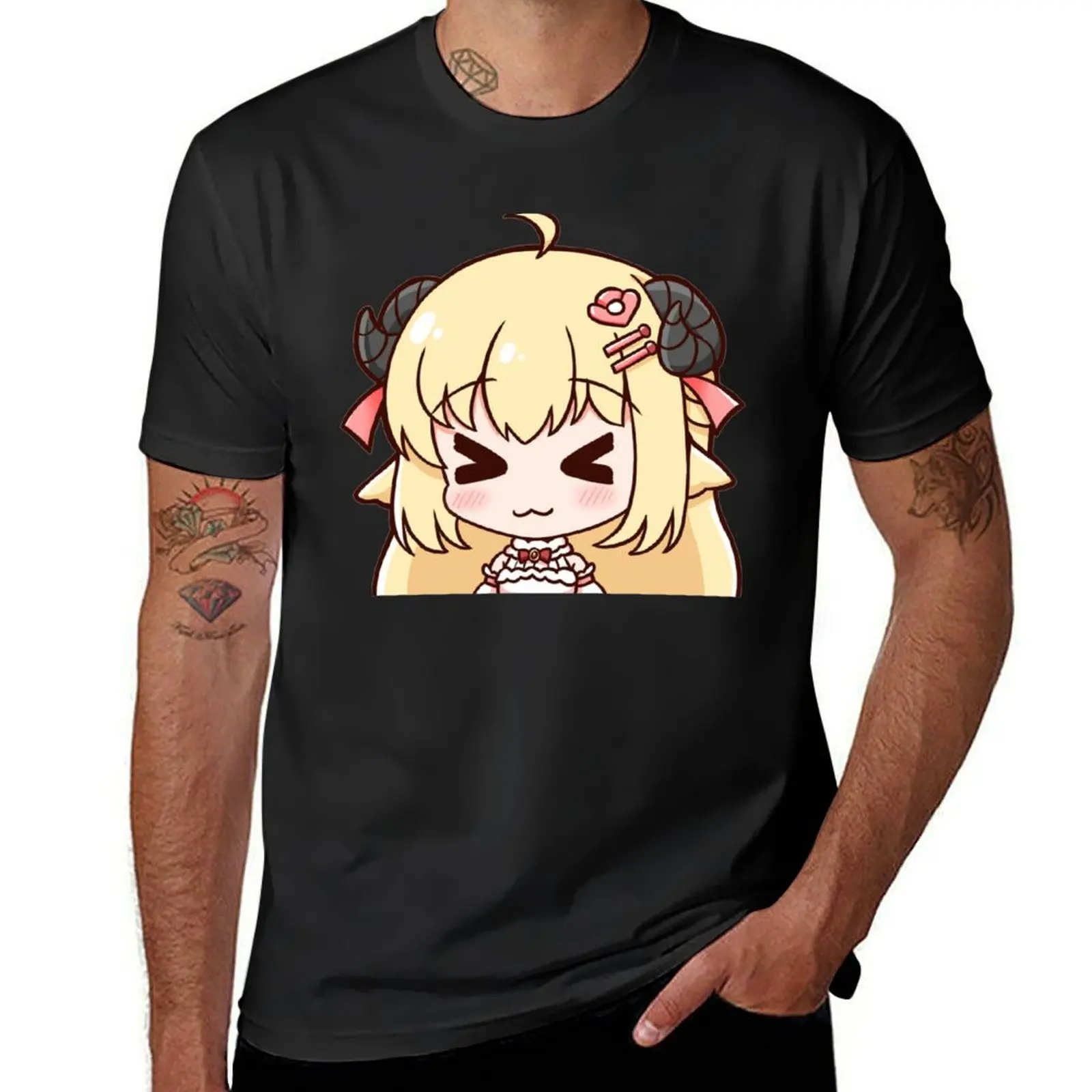 

Tsunomaki Watame Chibi T-Shirt customs cute tops plus sizes summer clothes clothes for men