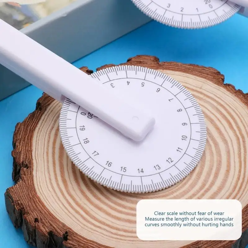 C90C Circular Quilting Ruler with Scaled Roller Wheel Pattern Making Ruler 360 Degrees Rotating Roller Wheel Quilting Ruler