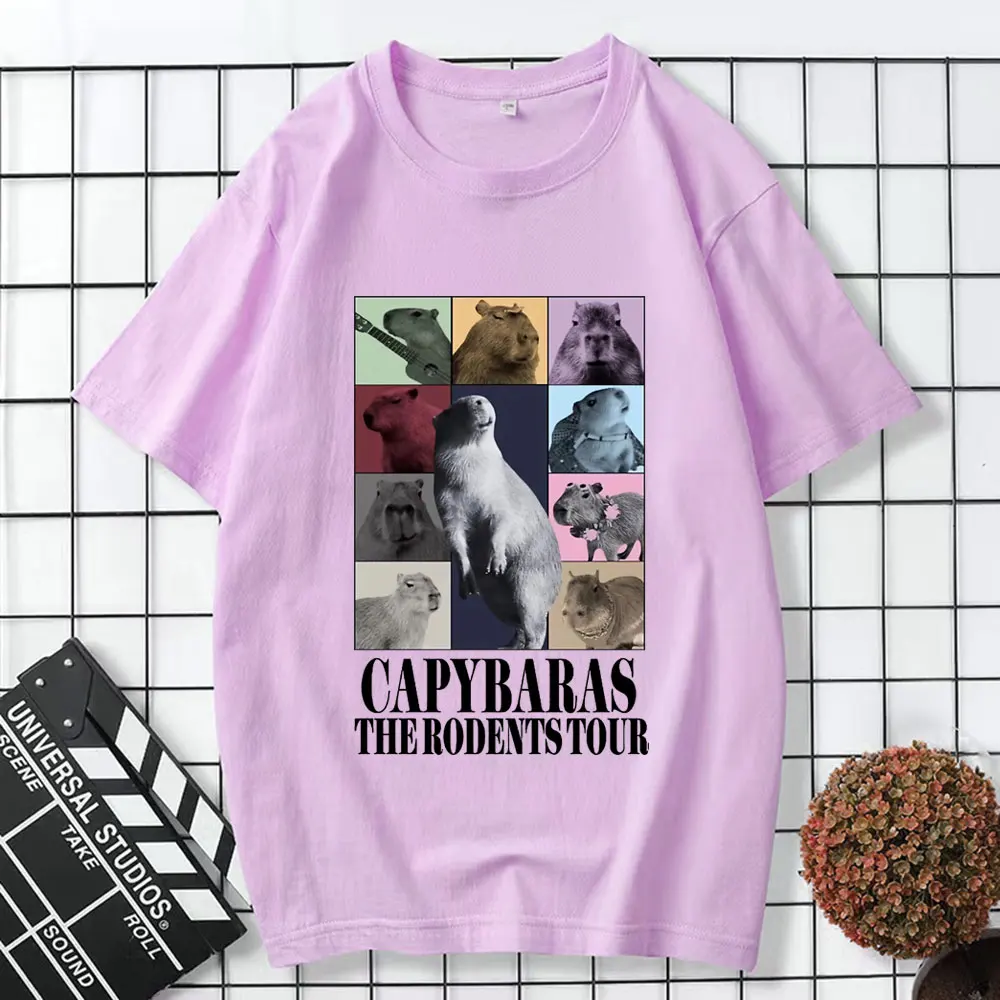 Funny Capybara The Rodents Eras Tour Meme Graphic T Shirt Summer Men\'s Women\'s Vintage Fashion T-shirt Casual Oversized T Shirts