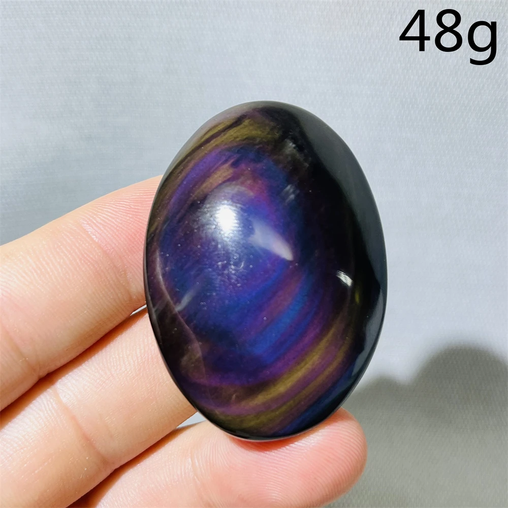 Natural Gemstone Colorful Palmstone Rainbow Obsidian Hand Polished Super Energy Home Room Decor Gift Spiritual Crystal Healing
