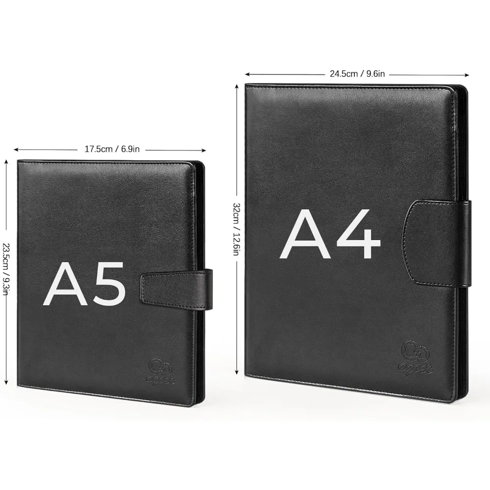 แฟ้มหนัง A5, ออแกไนเซอร์เอกสารทางกฎหมายสัมภาษณ์พร้อมฝาปิดแม่เหล็กพร้อมกระดาษขนาด A5, แท็บเหนียว, ปากกา