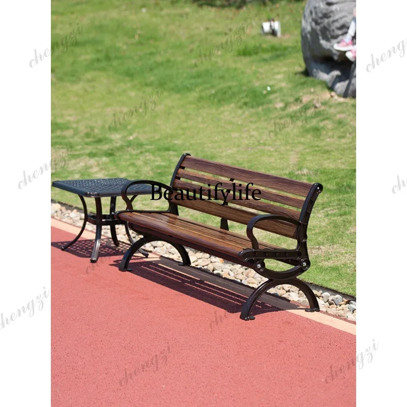 

Outdoor Bench Outdoor Square Leisure Carbon Fiber Cast Aluminum Courtyard Bench Strip Seat
