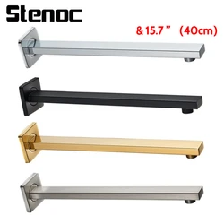 Stenoc 40CM Square 1/2 Gold Bathroom Shower Arm Tube Wall Mounted Stainless Steel Extension Arm For Shower Head Shower Accessory