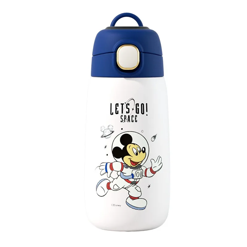 Disney Children's Thermos Water Cup Iron Spider Man Mickey Thermal Bottle Stainless Steel 316 Straight Drinking Straw Bottle