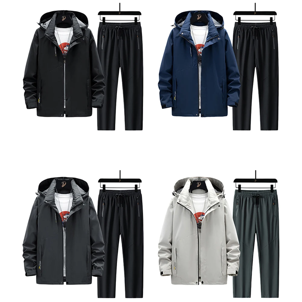 

Men's hooded sportswear suit Men's spring and autumn sportswear two-piece suit Men's fashion clothing Men's jacket + trousers