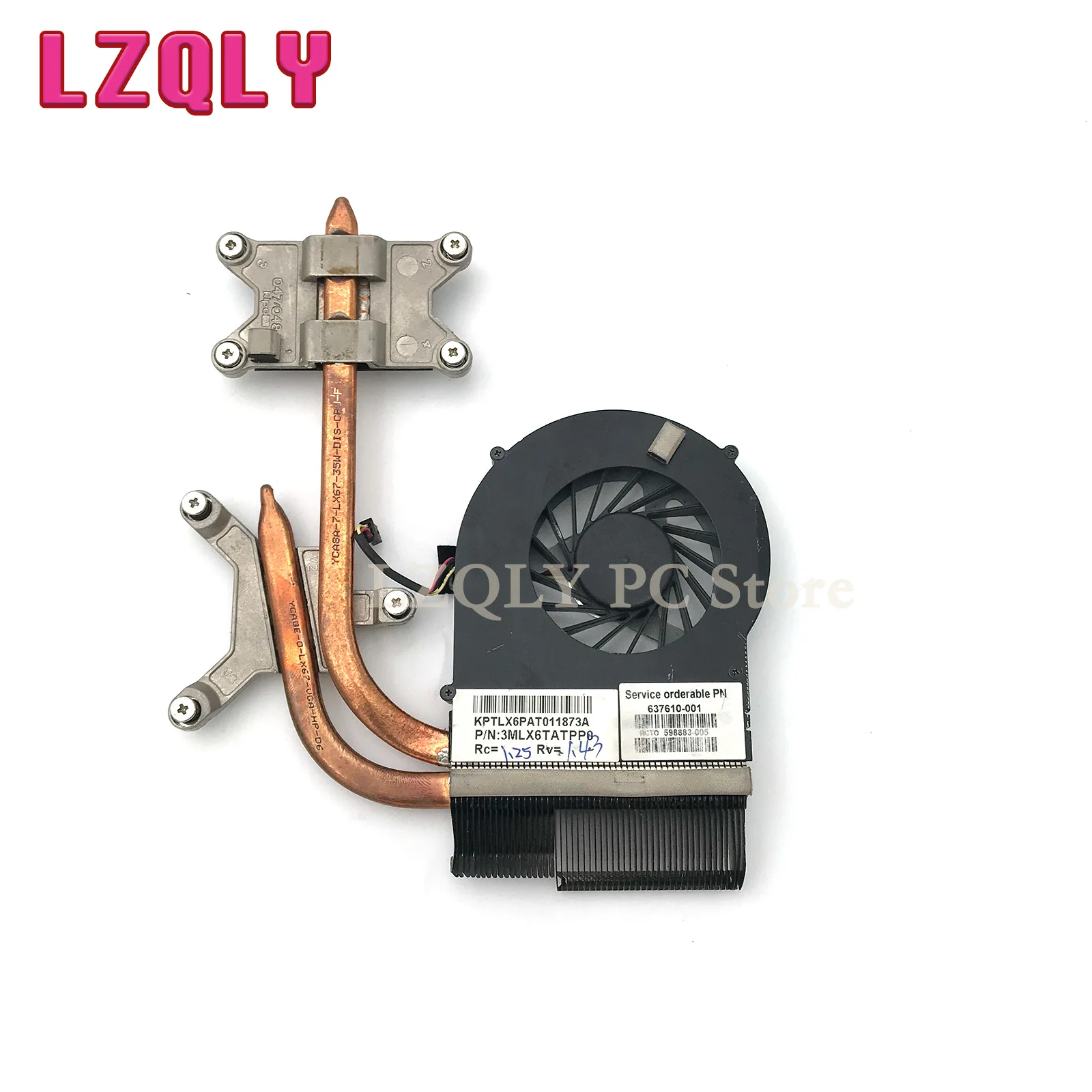 Original para HP Pavilion DV6 DV7 Dv7-4000 DV6-3000 Dissipador de calor e ventilador de refrigeração 622033 -001 637610 -001 3MLX6TATP80 3MLX6TATPM0