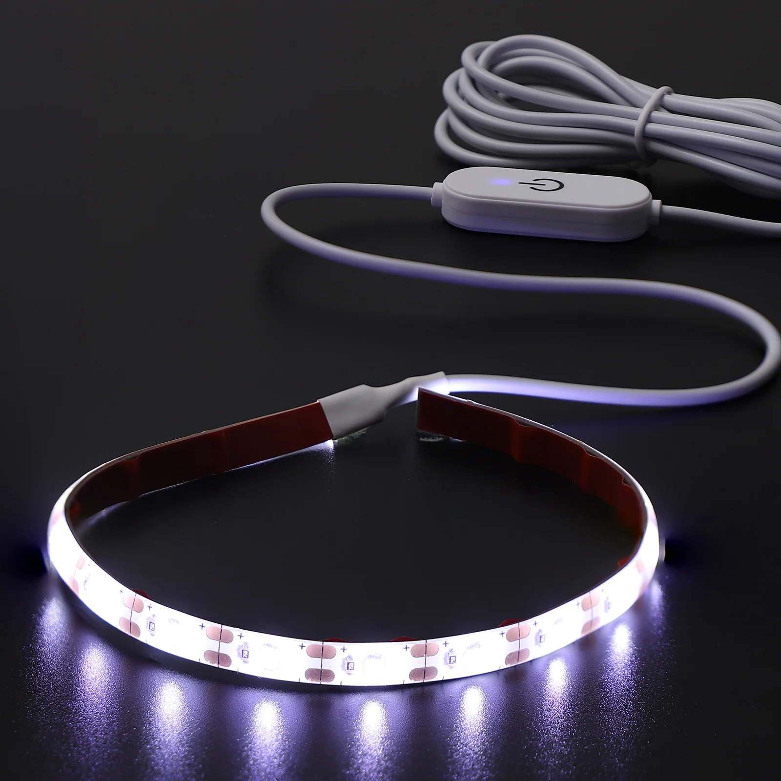 شريط إضاءة LED يعمل بمنفذ USB ماكينة خياطة خلفية لاصقة أضواء متوهجة قابلة للقطع صديقة للبيئة موفرة للطاقة ناعمة غير مبهرة