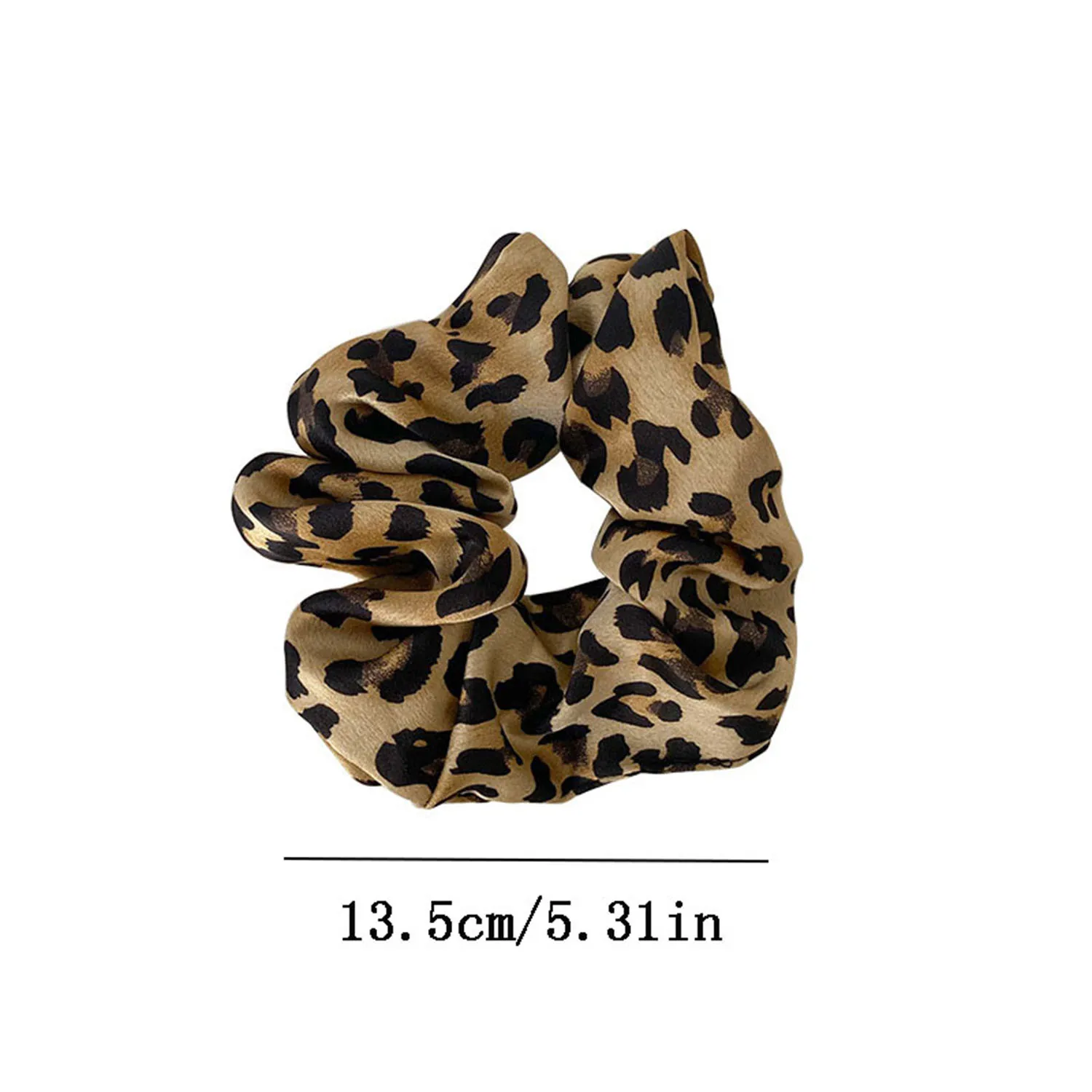 Scrunchies de cabelo de pano vintage com estampa leopardo para mulheres, cordas elásticas grandes, laços básicos, moda, 1pc