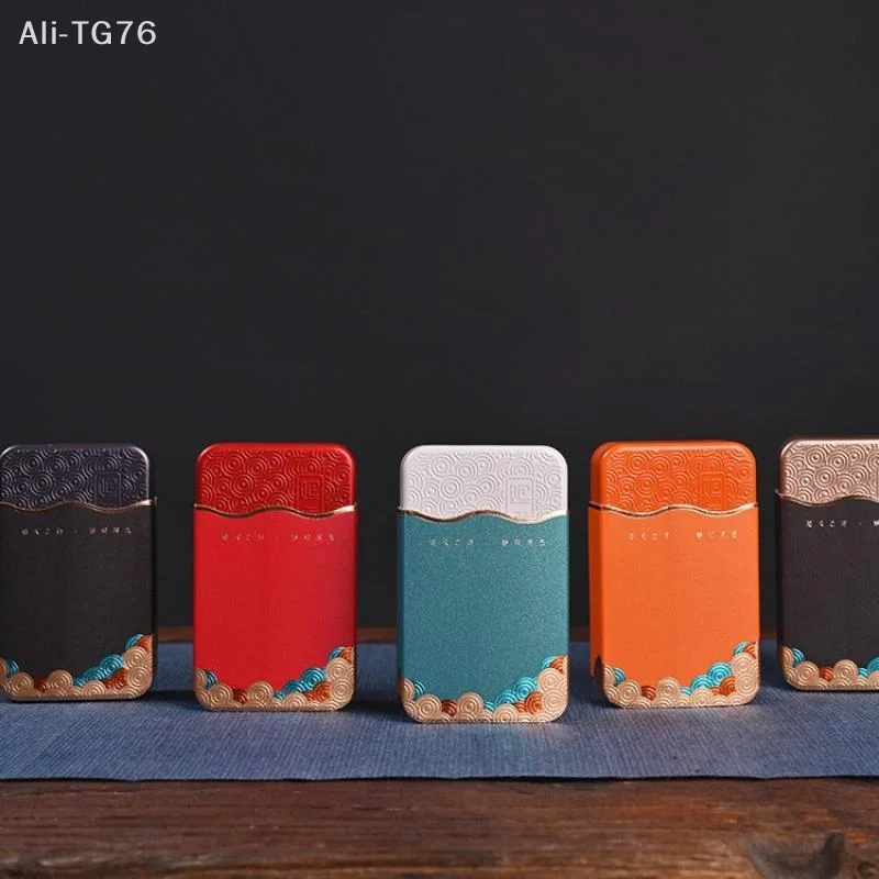 [P] Rectangular Wavy Pattern Metal Storage Tea Box Small Portable Tin Biscuit Packaging Box Home Desktop Tea Organizer Case