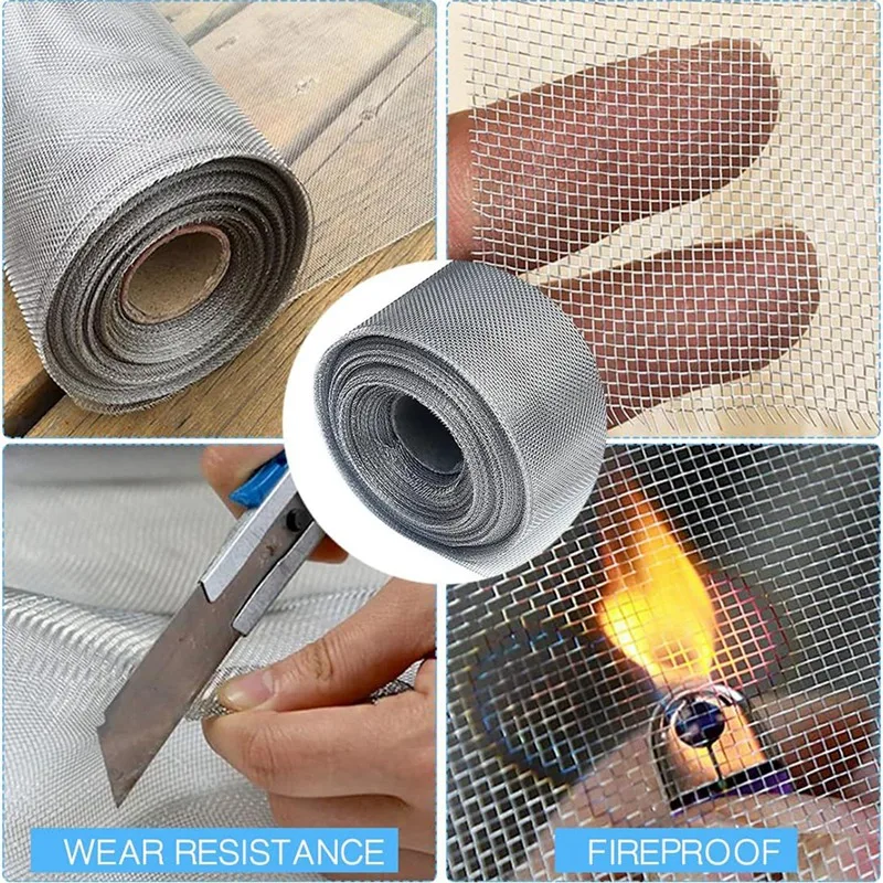 Filter Screen Sheets  Air Vent Mesh Cover Wire Mesh Roll Woven Wire 30 Mesh Wire Mesh Sheet 30X120cm Silver