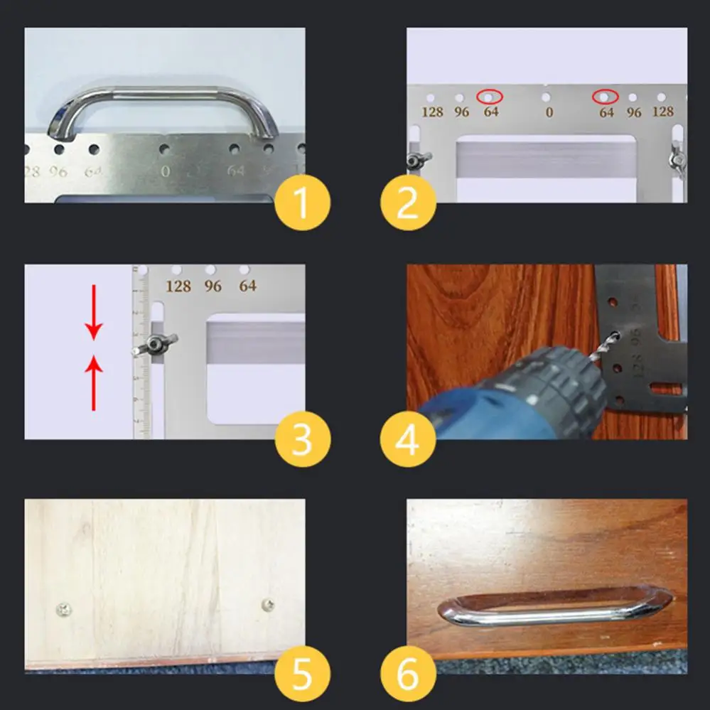 Localizzatore di apertura della maniglia in acciaio inossidabile per maniglie dell'armadio della porta localizzatore di punzoni strumento di misurazione dell'anello di arresto del dispositivo dell'hardware dell'armadio