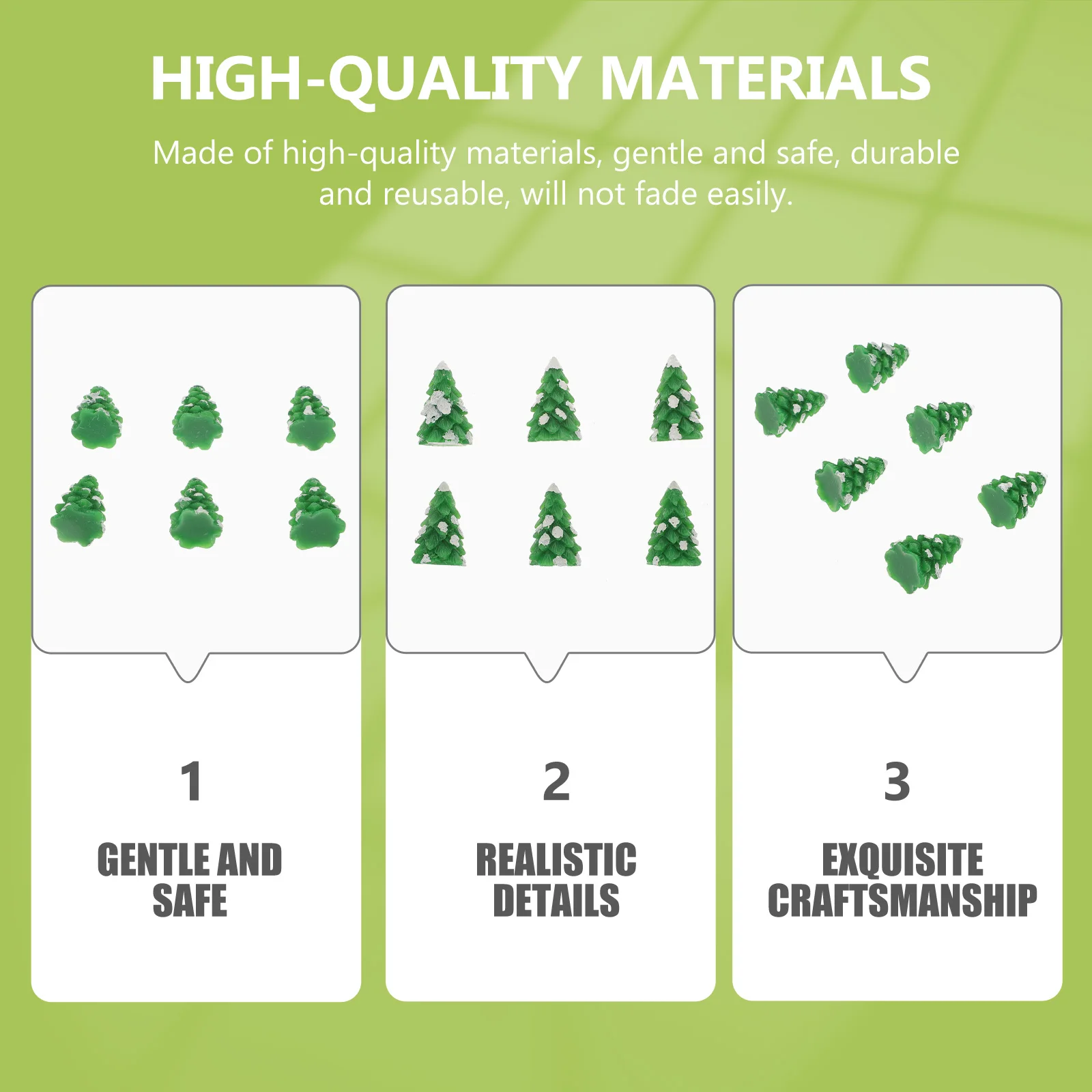 

12Pcs High-Quality Resin Christmas Pine Tree Long-Lasting Adorn Mini Festival Decorations Pine Tree Plaque Decoration