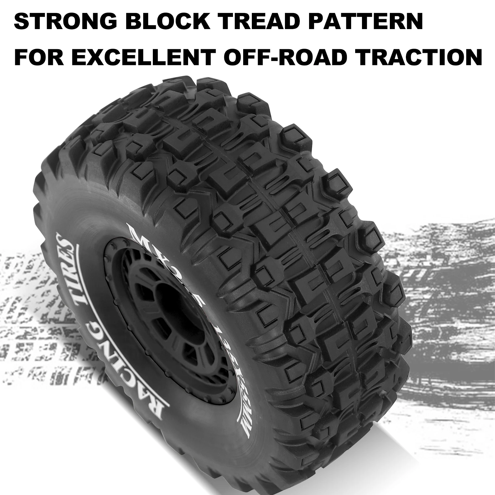 OGRC MX2.5 RC ホイールタイヤ 17mm 六角ハブホイールタイヤ 135mm*25mm TRAXXAS UDR ARRMA 1/7 1/8 Mojave アップグレードパーツ用