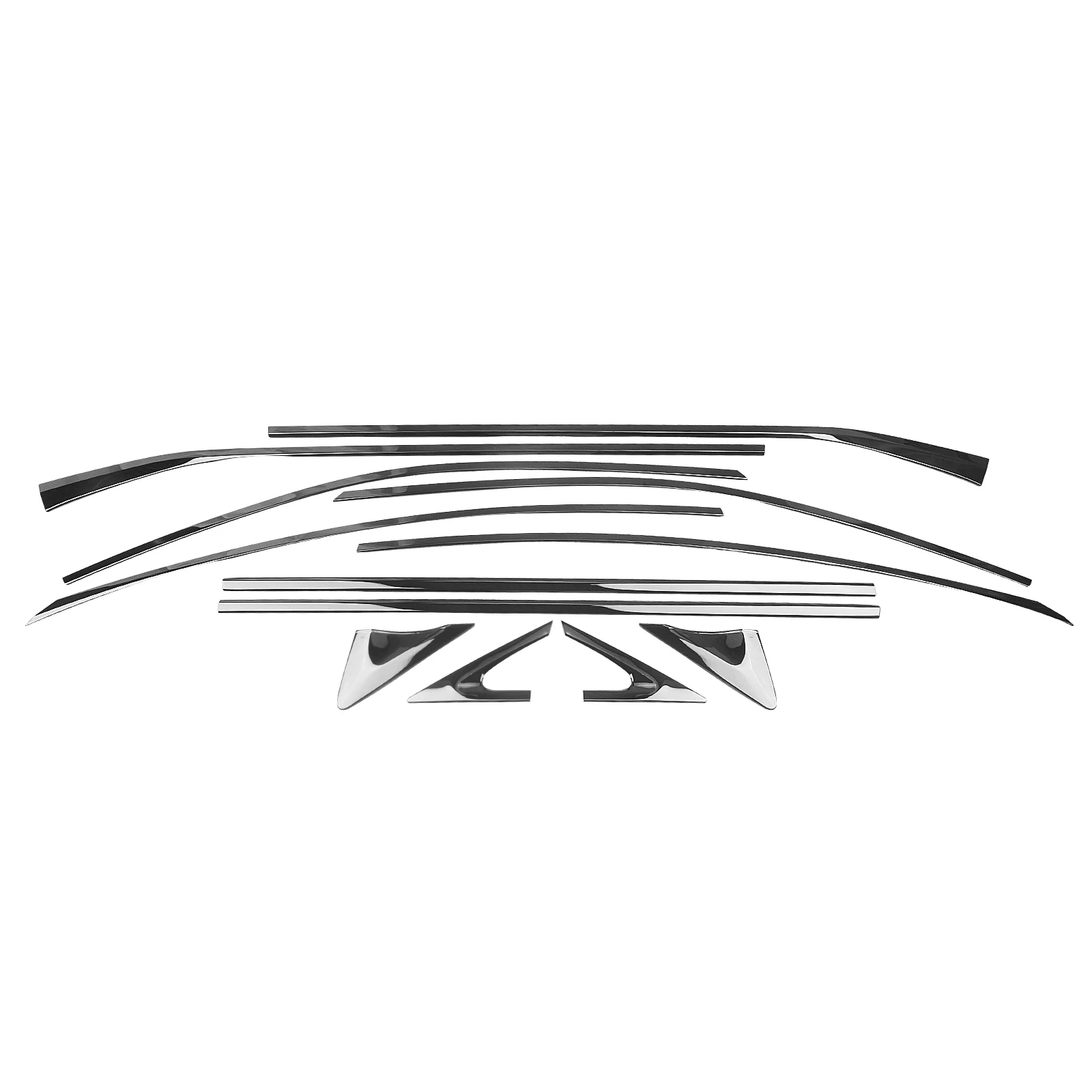 

12x Car Window Strip Trim Decorative Cover for Lexus ES 2019-2025 Glossy Black