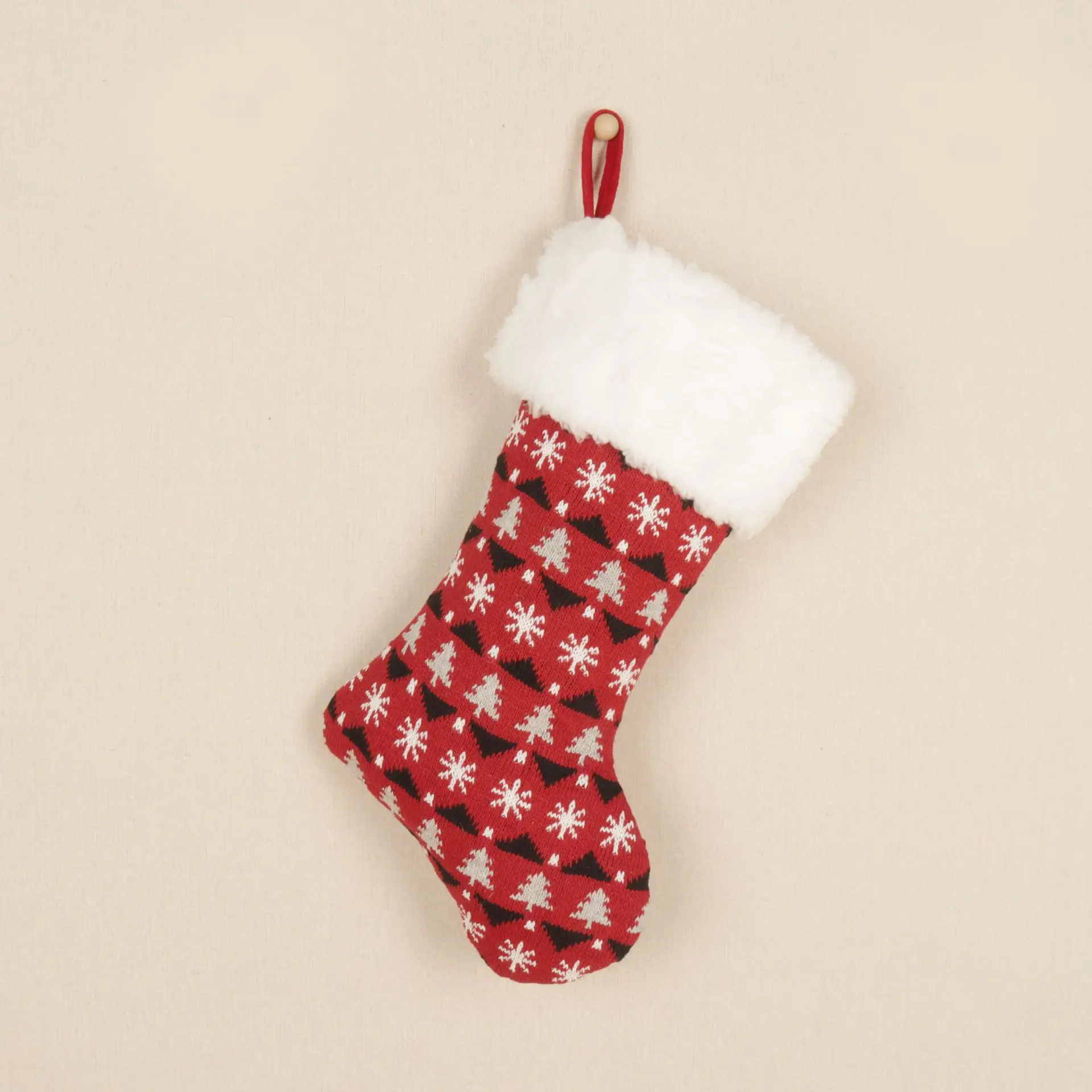 Christmas Stocking Sack Xmas Gift Candy Bag Pendant Knitted Decoration Santa Claus Tree Decoration For Home Xmas Tree Hanging
