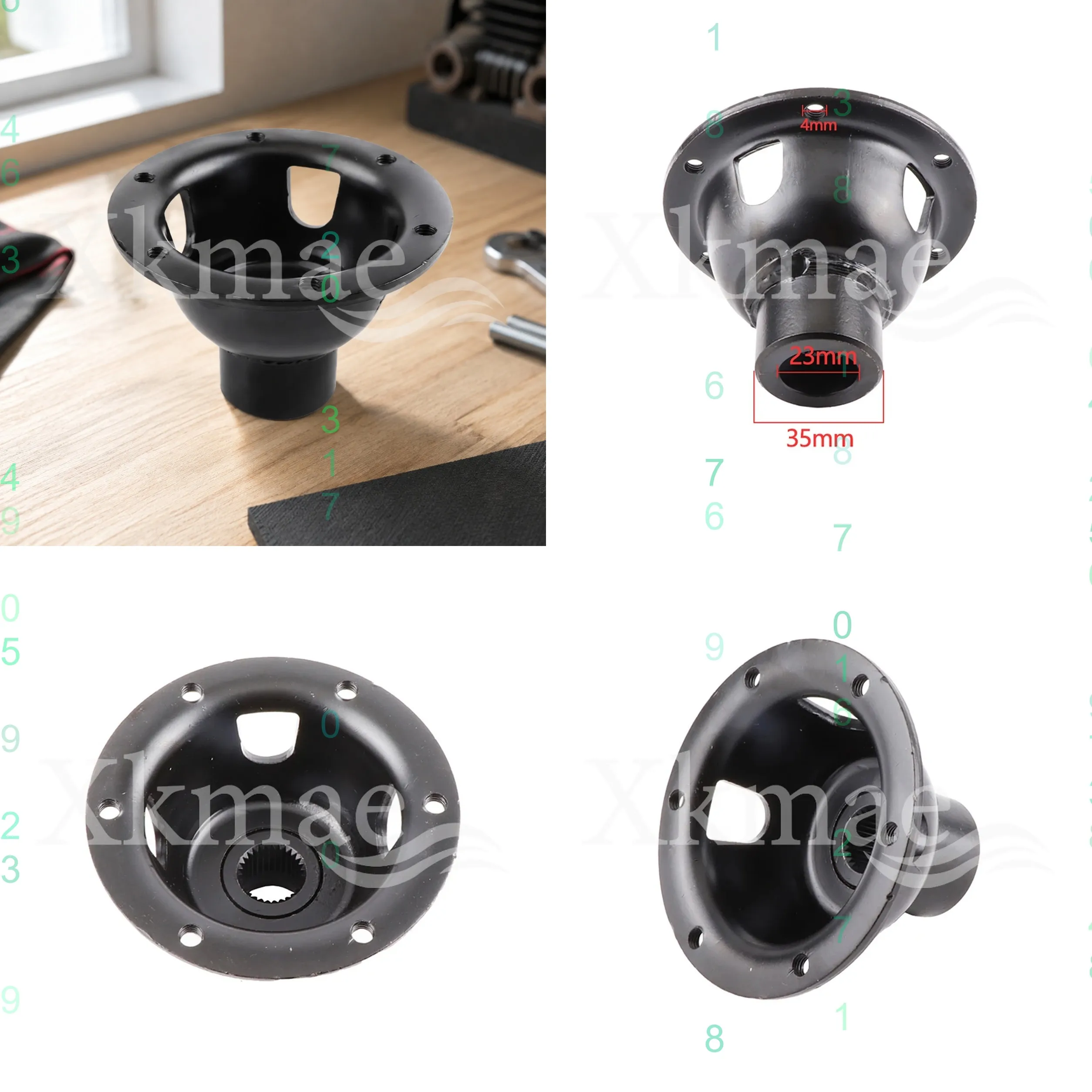 NEW Four-wheel motorcycle steel pipe go-kart accessories modified horn steering wheel holder 6-hole steering wheel seat