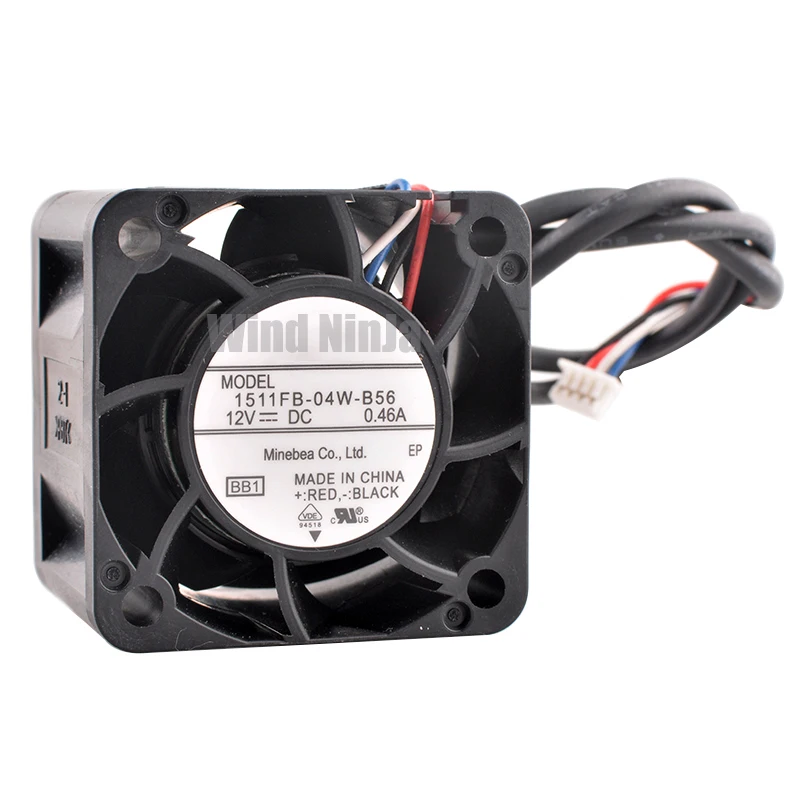 

1511FB-04W-B56 3.8cm 38mm fan 38x38x28mm DC12V 0.46A 4pin double ball bearing cooling fan for server power supply