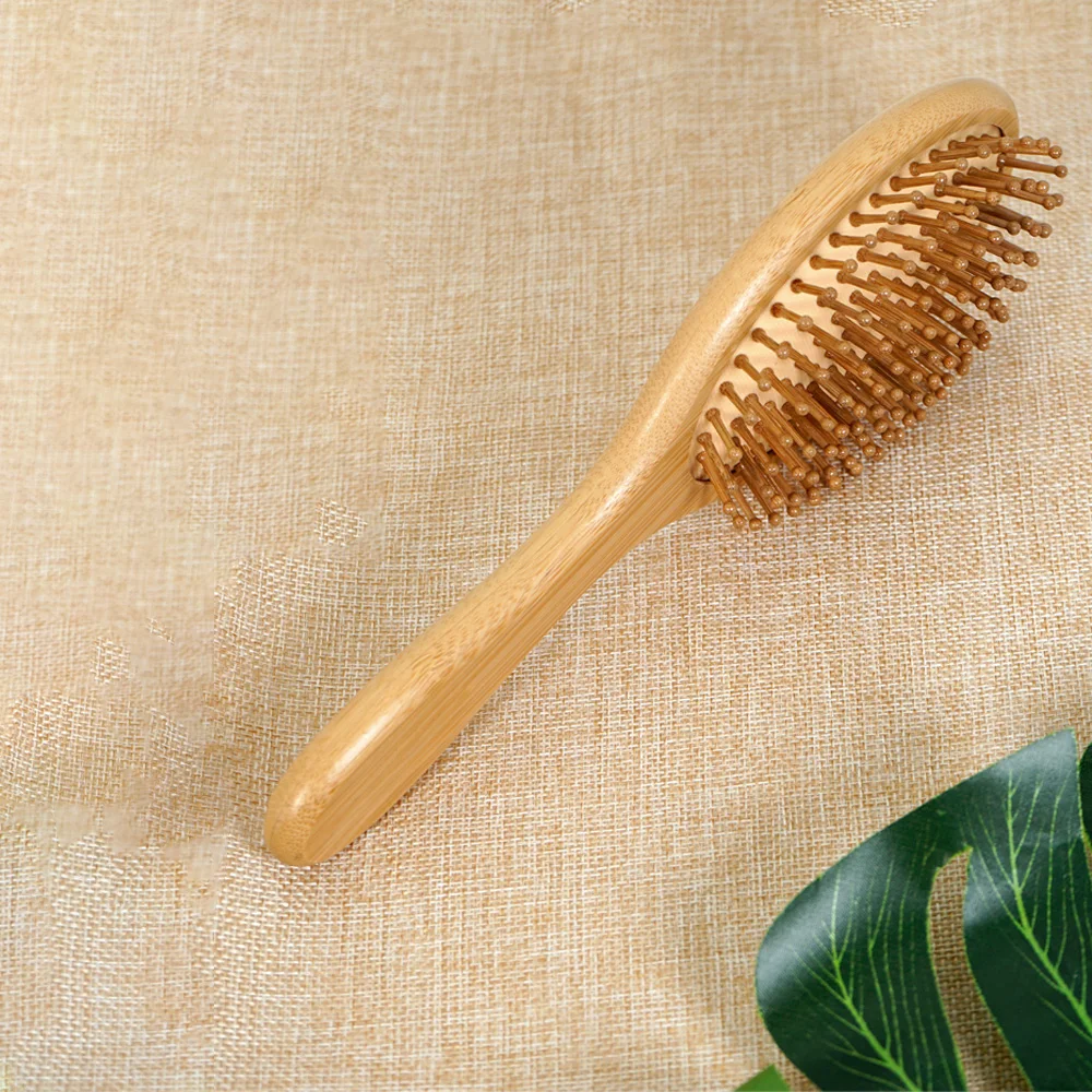 1-teiliges Premium-Haarbürsten-Set aus Bambus mit eleganter Geschenkbox, breitzahniger Entwirrer und Kopfhautmassagegerät für Männer/Frauen – Detail 2