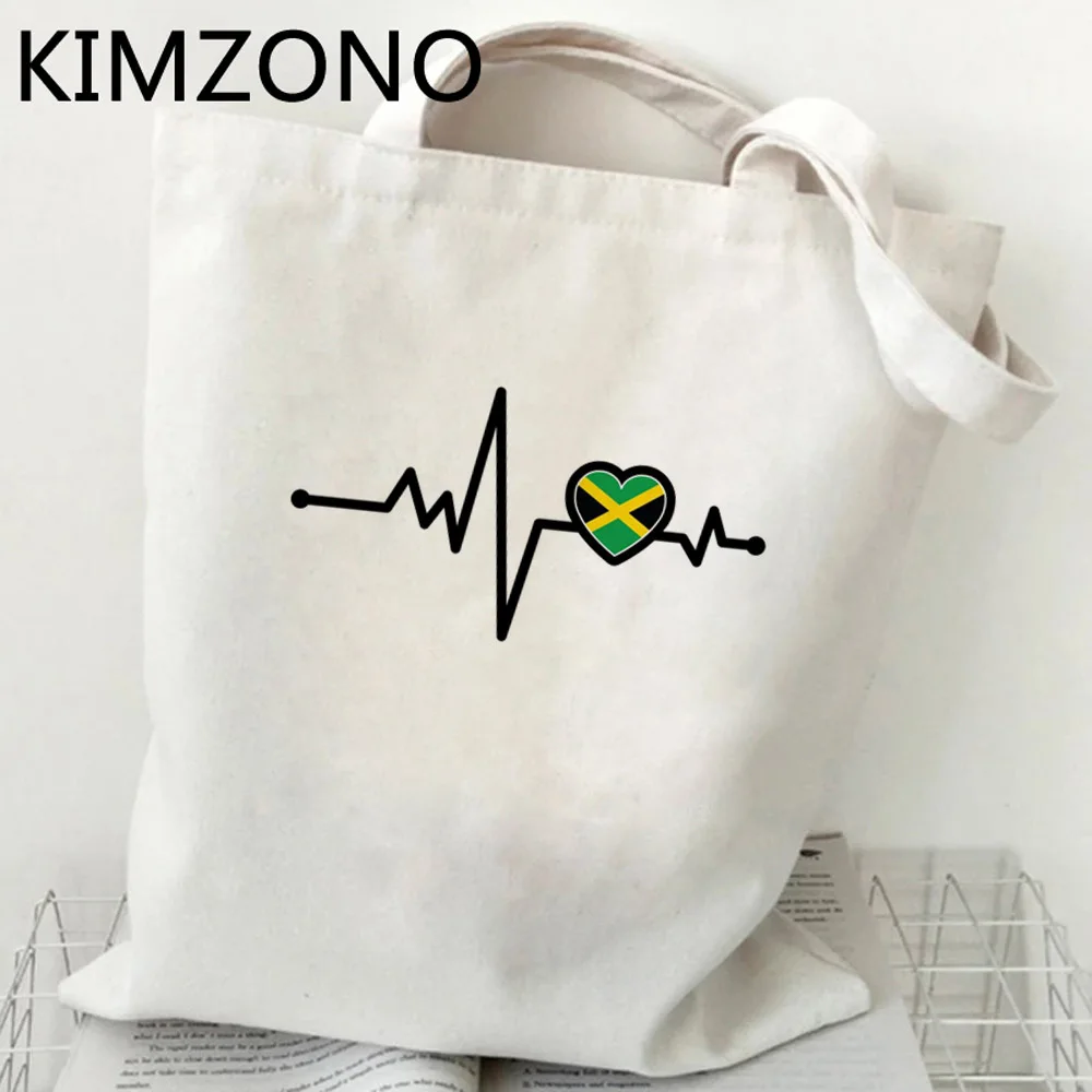 Jamaica sacola de compras reciclável bolsa shopper reutilizável sacola de pano corda cabas