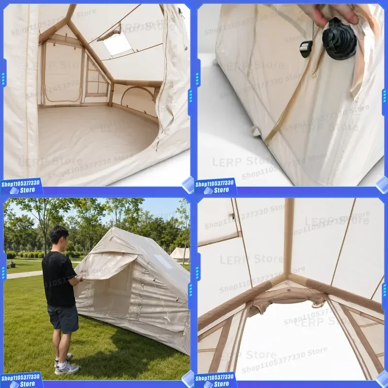Outdoor Inflatable Air Tent 210D Oxford Fabric 6.3m2 Waterproof 13KG Lightweight Portable Shelter Single Door Easy Pitch