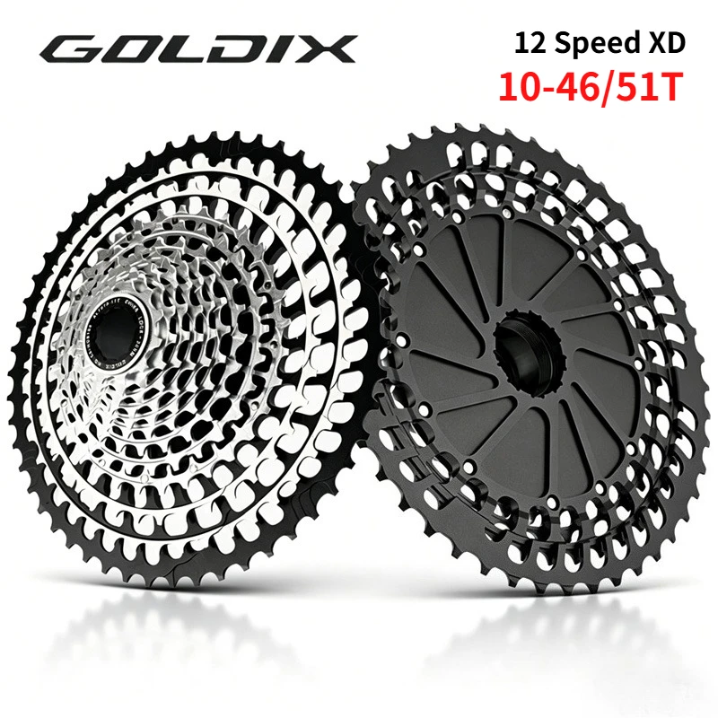 

GOLDIX 10 46 51 cassette 12 speed Ultralight Closed 12-speed xd cassette for SRAM 12-speed XD structure Mountain bike cassette