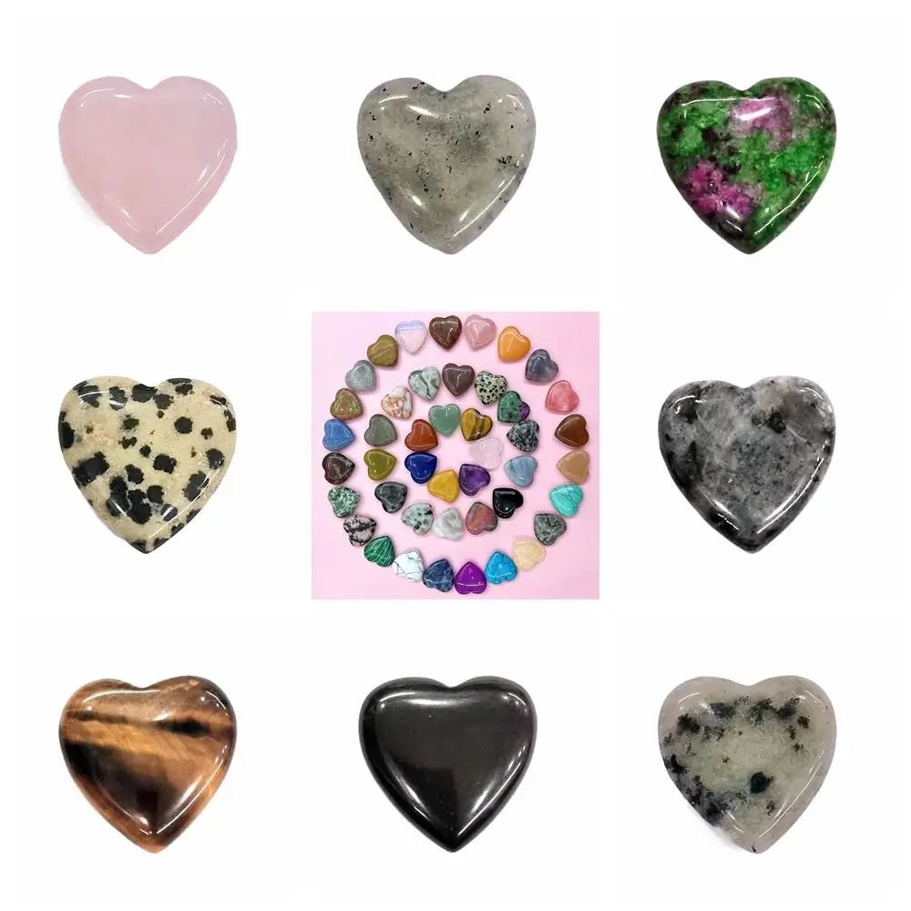 Tumbled Stones Gemstone Natural Crystal Stones Non-porous Crystal Heart-shaped Stone 20mm Natural